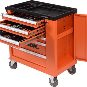 STHOR 6 Skuffers værkstedsvogn + sideopbevaring med hele 184 stk. værktøj